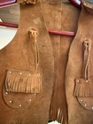 Vintage 50s Leather Western Vest Kids Cowboy Cowgirl Southwest Roy Rogers