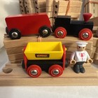 Vtg 3 Car Brio Train Plus 61 Wooden Rail Tracks  some Thomas   See Pictures 