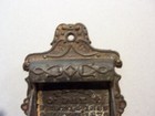Cast Iron  C  Parker  Wall Hanging Match Holder Safe Pat 1869-1870
