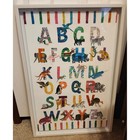Eric Carle Animal Alphabet Framed Wall Art White Frame Nursery class Decor 18x26