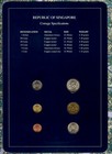 Coin Sets Of All Nations Singapore W card Unc 1985-1988 5 50 Cents 1985