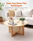 Uimoso Rattan Coffee Table Round Wood Side End Tale For Living Room Decor