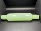 Vintage Jadeite Green Glass Rolling Pin Kitchen Collectible Does Not Glow