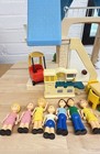 Little Tikes Vintage 1989 Large Blue Roof 2 Story Doll House W accessories