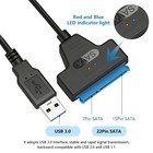 Sata To Usb 3 0 Adapter Cable For 2 5 Inch Hard Drive Hdd ssd Data Transfer 2in1