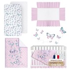 Butterfly Baby Crib Bedding Set Girl 28 x52   8  Deep Crib 