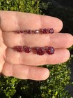 Real Ruby Red Moissanite Screwback Stud Earrings 925 Silver 3-8mm Iced Pass Test