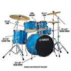 Yamaha Rydeen 5-piece Shell Pack With 22  Bass Drum Sky Blue