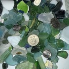 Sea Glass Mix Surf Ocean Tumbled Beautiful Curated Lot W Shell   Pottery Pieces 