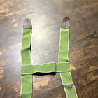 Green Blie Striped Antique Vintage Police Style Leather  Suspenders 