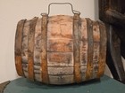Vtg Ship field Primitive Wooden Six Banded Barrel Ration Handled Keg Cask