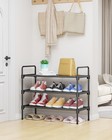 Shoe Rack Organizer Closet Storage Shelf Space Saving Diy Entryway Black 
