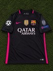 Fc Barcelona 2015 16 Away Jersey Black Pink Nike Champions League Size Xl