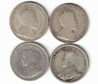 4 X Newfoundland Ten Cents Dimes 925 Silver Coins 1903 - 1917c See Dates Below