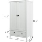2 Door Wardrobe  Armoire With Drawer For Bedroom  white 