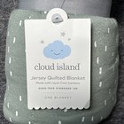 Cloud Island Fish Print Baby Blanket Blue White Jersey Reversible Security Lovey