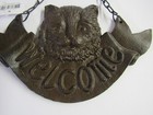 New Hanging Cast Iron Welcome Sign With Cat Ux4212a Free Shipping