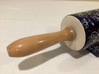 Temp-tations By Tara Bakeware Floral Lace Blue Rolling Pin   Stand