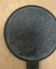 Antique Vintage Signed Asian Oriental Japanese Bronze brass  Crane Hand Mirror