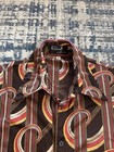 Vintage 70s Roland Kosser Disco Shirt Sz M Saturday Night Fever Psychedelic Art