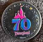 Disneyland 70th Anniversary Disneyland Castle Colored Coin   Medallionl