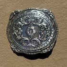 Nocona Women   s Western Belt Buckle  Silver Tone  Floral Rhinestones Scroll Bling