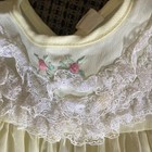 Vintage 12 M Light Yellow Girls Baby Dress Lace
