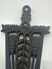 Vintage Wilton Cast Iron Trivet Black Double Brooms Wheat Grain 5 25  