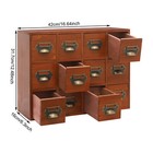 12 Drawers Wooden Desktop Organizer Home Storage Case Cosmetic Dresser Box Brown
