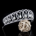 Luxury All Cz Cubic Zirconia Classical Queen Elisabeth Tiara Crown For Women