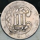 1856 Three Cent Silver Piece Trime 3c Type 2 Ungraded Choice Us Coin Cc28086