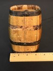 Antique Wooden Barrel Flask Canteen With Iron Bands And Original Wax Seal
