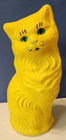 Vintage A j  Renzi Corp  Yellow Cat 16  Blow Mold Coin Bank No  1850 _1960s  70s