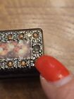 Vintage  Floral Metal Lipstick Holder With Mirror -estate