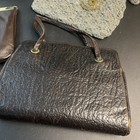 4 Vtg Jemco Magid Clutch Purse Bag Lot Silver Black Brown Leather Art Deco 50 s