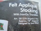 New Vtg Coats Felt Applique Christmas Stocking Kit Angela   s Star Angel 28137a