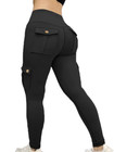 Pockets Gym Cargo Leggings Women High Waist Fashion Fitness Pants Skinny Stretch