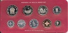 1977 Republic Of Malta 9 Coin Proof Set Rare Collection Franklin Mint