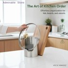Kitchen Countertop Utensil Holder Stainless Steel Pot Lid Storage Organizer