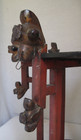 Antique Chinese Painted   Carved Wood Table Or Stand C  1920 s  17 5 8  Tall