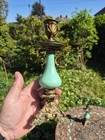 2 X French Antique Ormolu   Glass Candlesticks  Late 19thc Af 9 25  