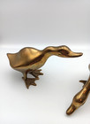 Vintage Brass Duck Geese Figurine Pair Mcm Set Of 2 Made In Korea