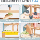 Tool Bench Set For Toddlers - Mini Wooden Work Bench For Kids  Construction Toys