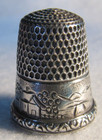  1264 Landscape  Sterling  Silver Thimble - Simons Bros  size 9 