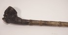 Rare Antique Asian Smoking Pipe With Ornate Metal Silver Look