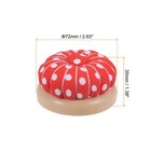 Magnetic Pin Cushions Wooden Base Sewing Needle Holder  Red  White