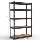 5-tier Modular Shelving Unit With Mdf - Adjustable  Heavy Duty  18   Wide  Black