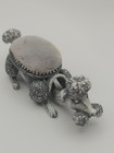 New Price    Vintage Florenza Enamel Velvet Poodle Dog Pin Cushion