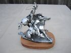 Bristol Fine Pewter Solon Borglum  lassoing Wild Horses  Sculpture