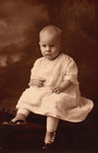 Original Old Vintage Antique Photo Picture Image Cute Baby Girl Dress Sepia